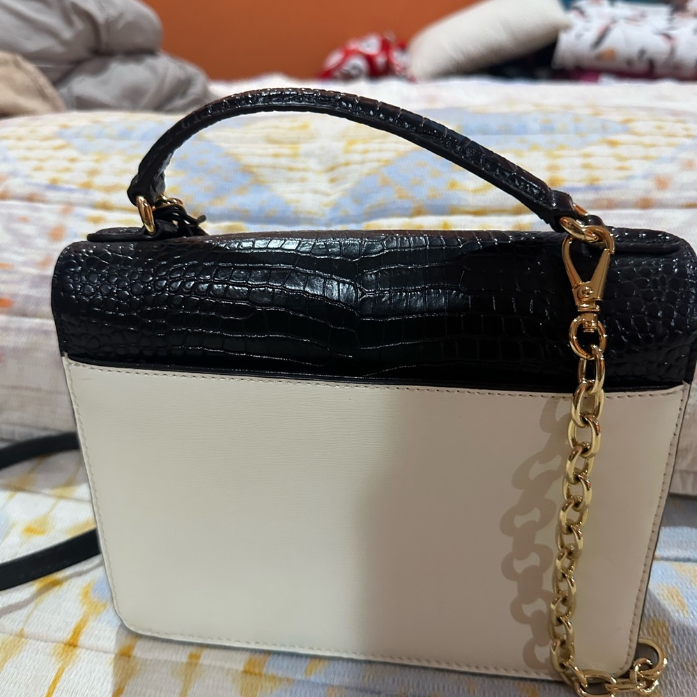 Polo by Ralph Lauren Black and Cream Shoulder Bag